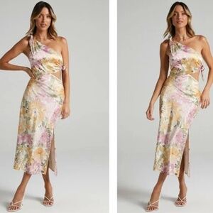 Showpo - Glaucus Midi Dress in Elegant Rose - One Shoulder NWT size 4